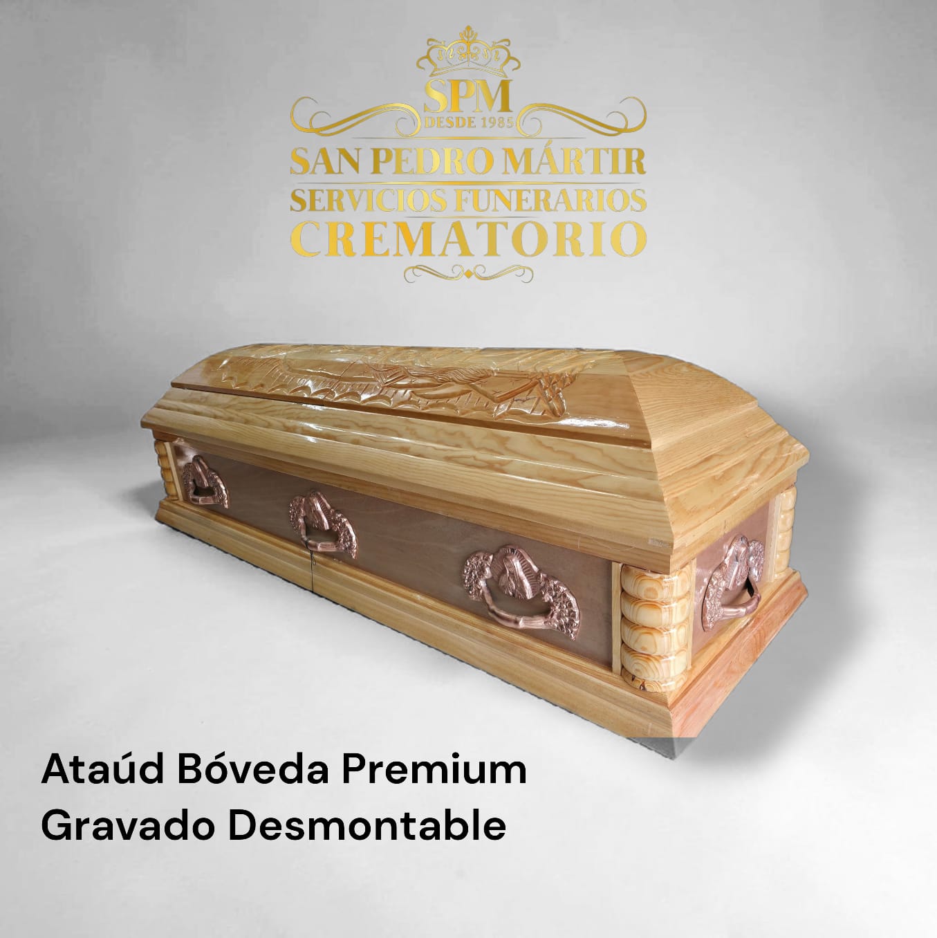 Ataúd Bóveda Premium Grabado Desmontable